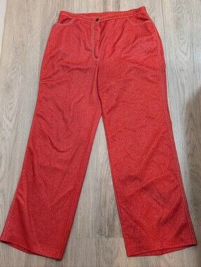 Vintage Tan Jay Red Orange Wide Leg Pants - Size 18